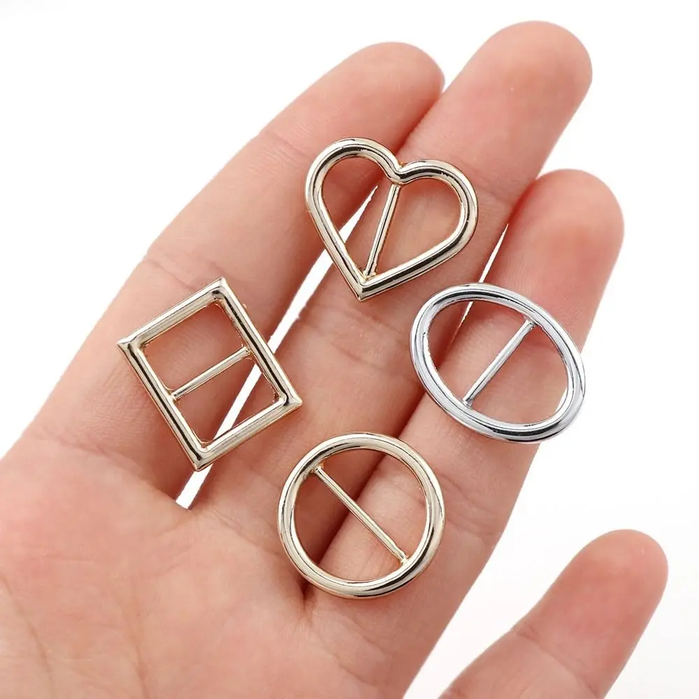 10pcs/Set Silver /Golden Slider Buckle Round heart rectangular oval Alloy Belt buckle Wider Style Slider Adjust Buckles