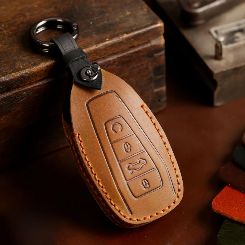 Suitable for Geely Keycase Binrui Binyue Star Ruidi Hao GS Yuanjing Genuine Leather Car Key Case Pure Handmade