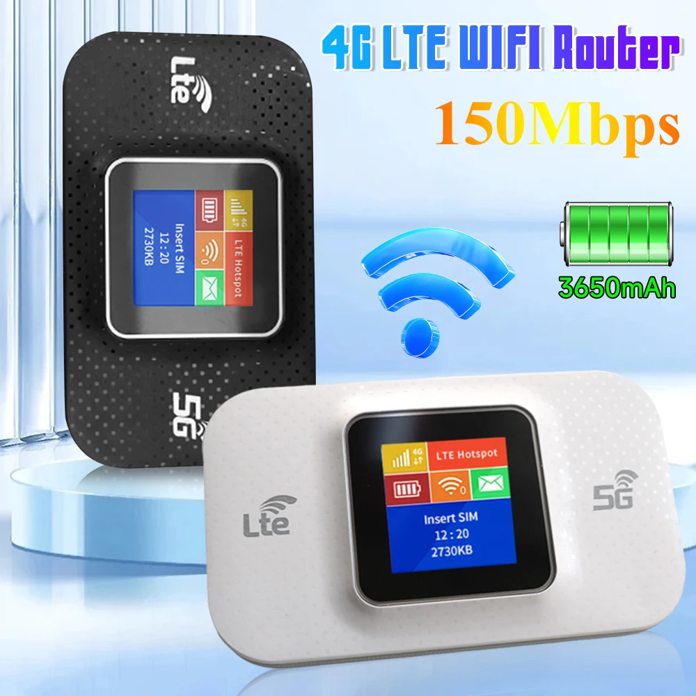 

4G LTE Wi-Fi роутер, портативный беспроводной маршрутизатор 150 Мбит/с, разблокированный модем, мобильный Wi-Fi роутер с слотом для SIM-карты, карманный Wi-Fi роутер для дома