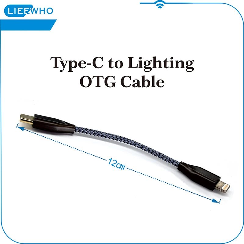 LIEEWHO silver-plated copper Lightning to TypeC Data Cable to Connect iOS Devices with USB-C DAC / AMP(12cm)