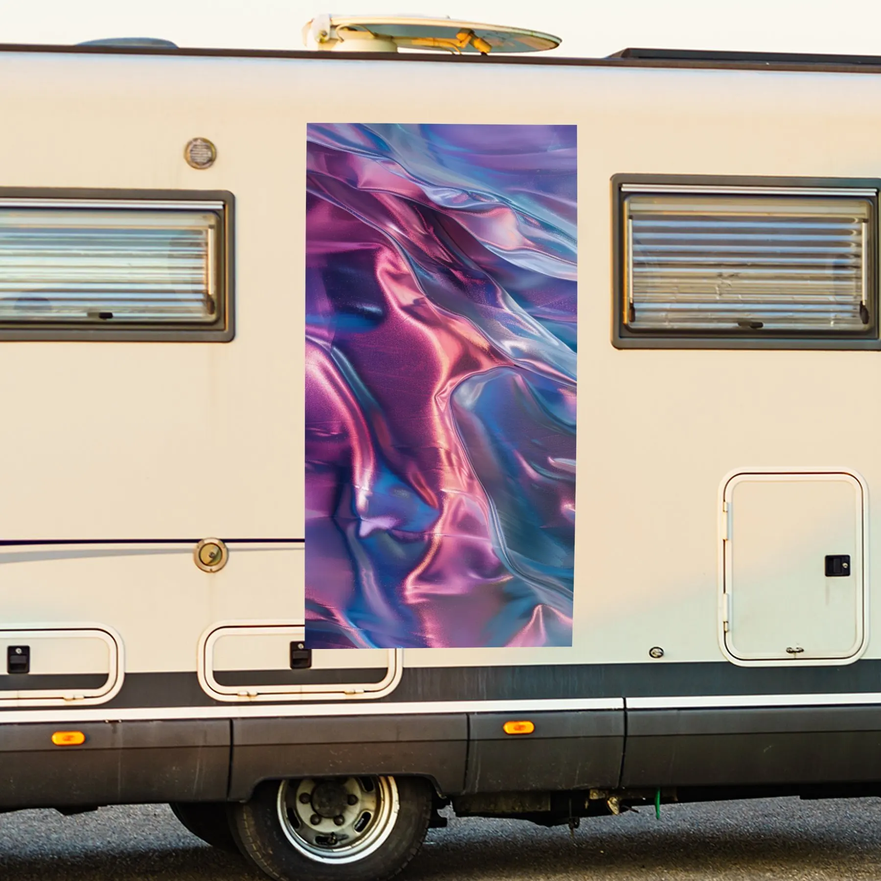 

Виниловая наклейка с голографическим волнистым узором для двери автомобиля на колесах, водонепроницаемые самоклеящиеся виниловые наклейки, декоративная защита автомобиля