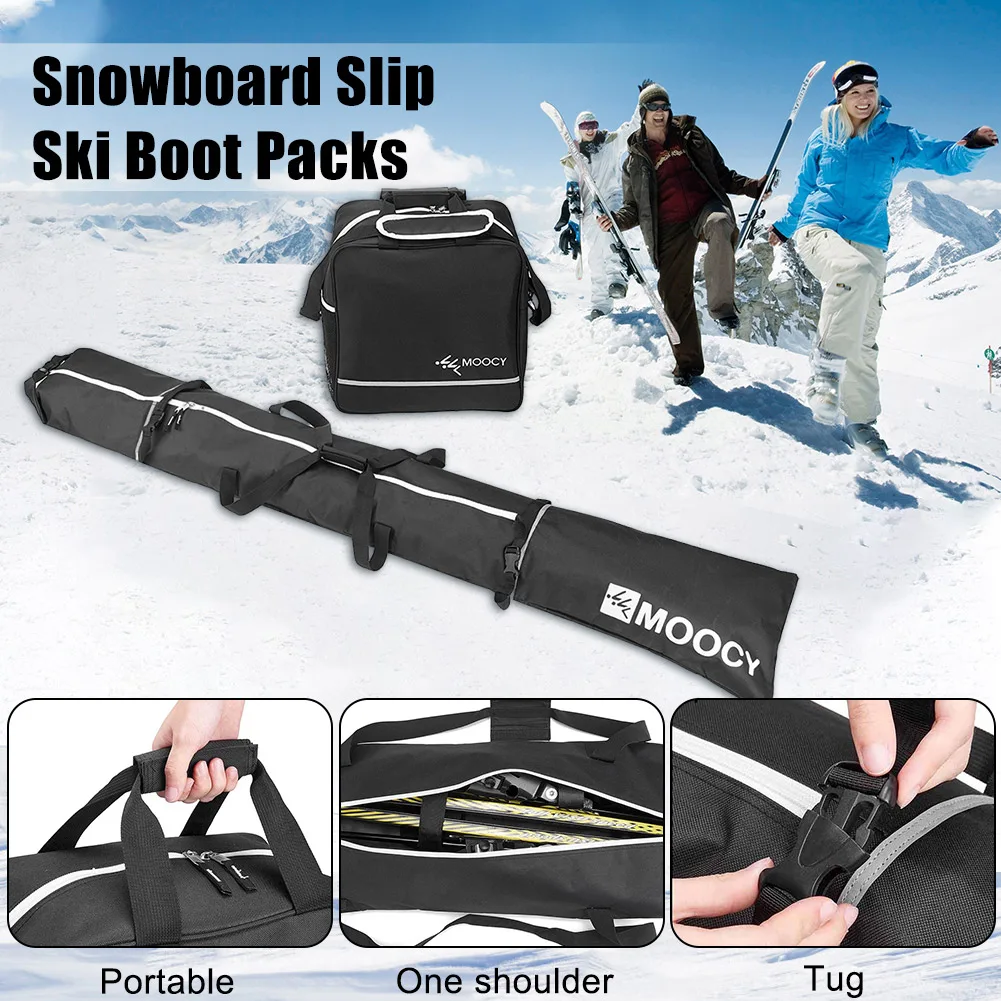 2Pcs Ski Bag Set Snowboard And Boot Bag Large Capacity Storage Waterproof Skis Backpack Skiing Duffle Bags Set ski accessories