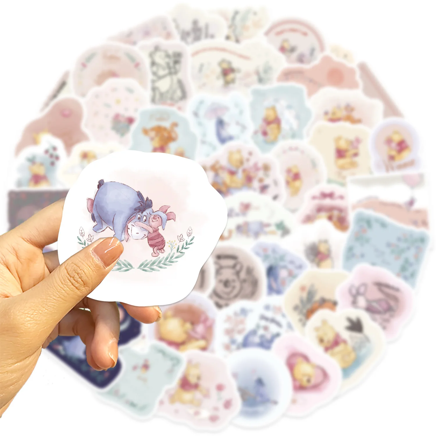 10/30/50PCS Disney Cartoon Anime Colorful Pooh Bear Sticker Cute Graffiti Decoration Laptop Luggage Waterproof Decal Kids Toy