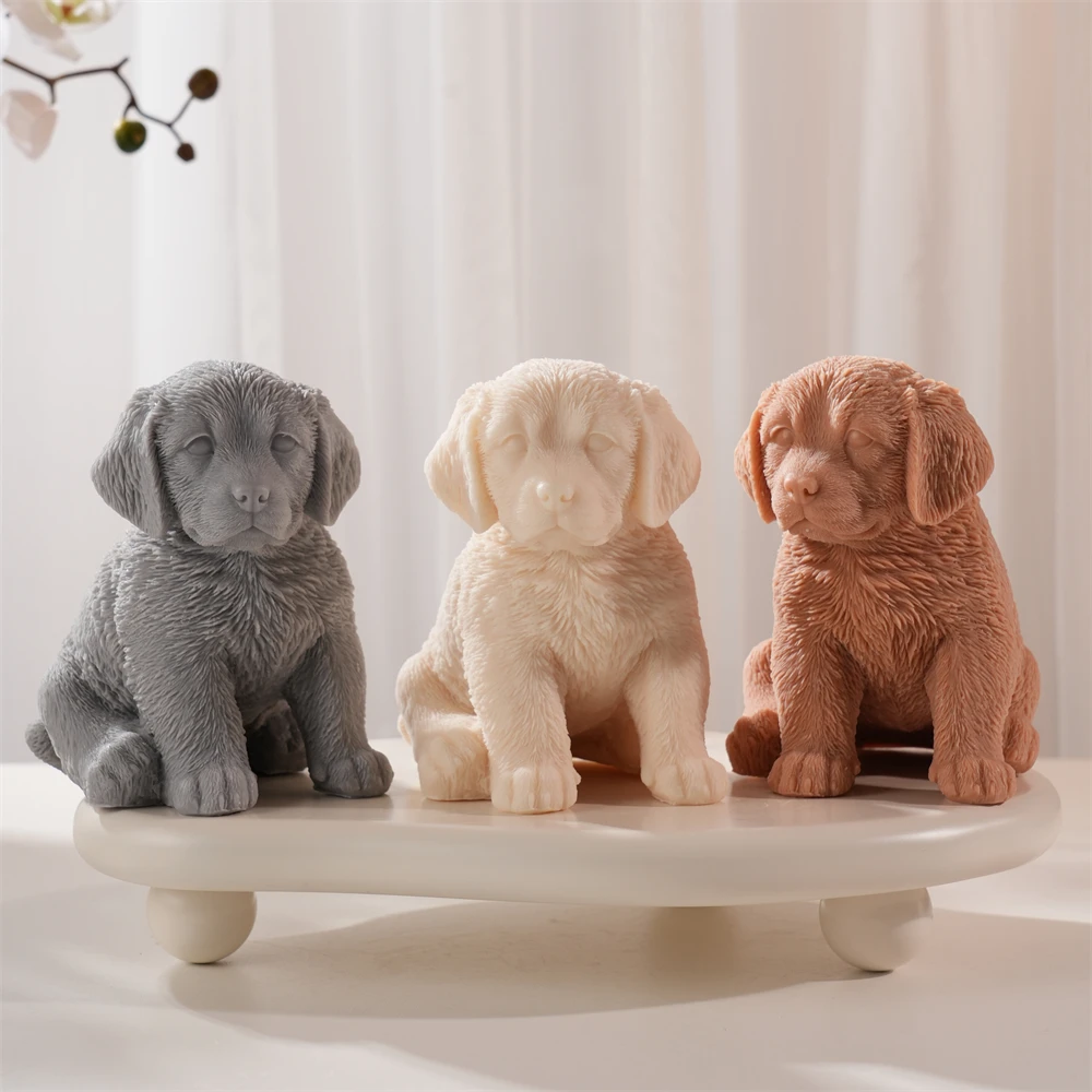 

Golden Retriever Dog Candle Mold Animal Puppy Soy Wax Silicone Mould Figurine Pet Dog Lover Home Decor