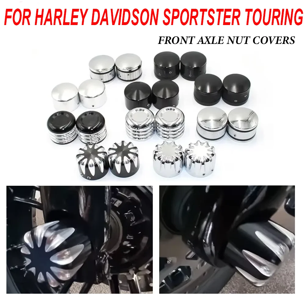 

2x Front Axle Nut Covers Axle Nut Caps For Harley Davidson Sportster Touring Electra Glide Street Glide Road Glide Dyna Softail