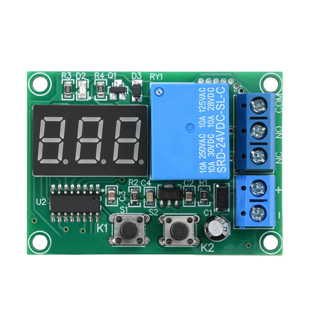 DC12V 24V LED ดิจิตอลรีเลย์หน่วงเวลา Trigger CYCLE TIMER DELAY SWITCH Circuit Board Timing Control โมดูล DIY
