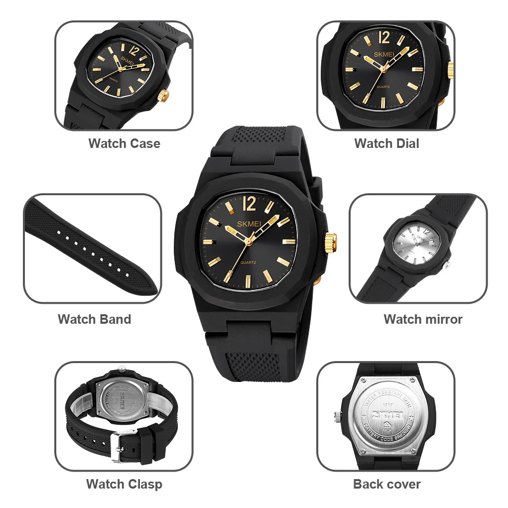 SKMEI Youth Cool Waterproof Quartz Wristwatch For Men Women Student Casual Sport Male Watch reloj hombre Clock