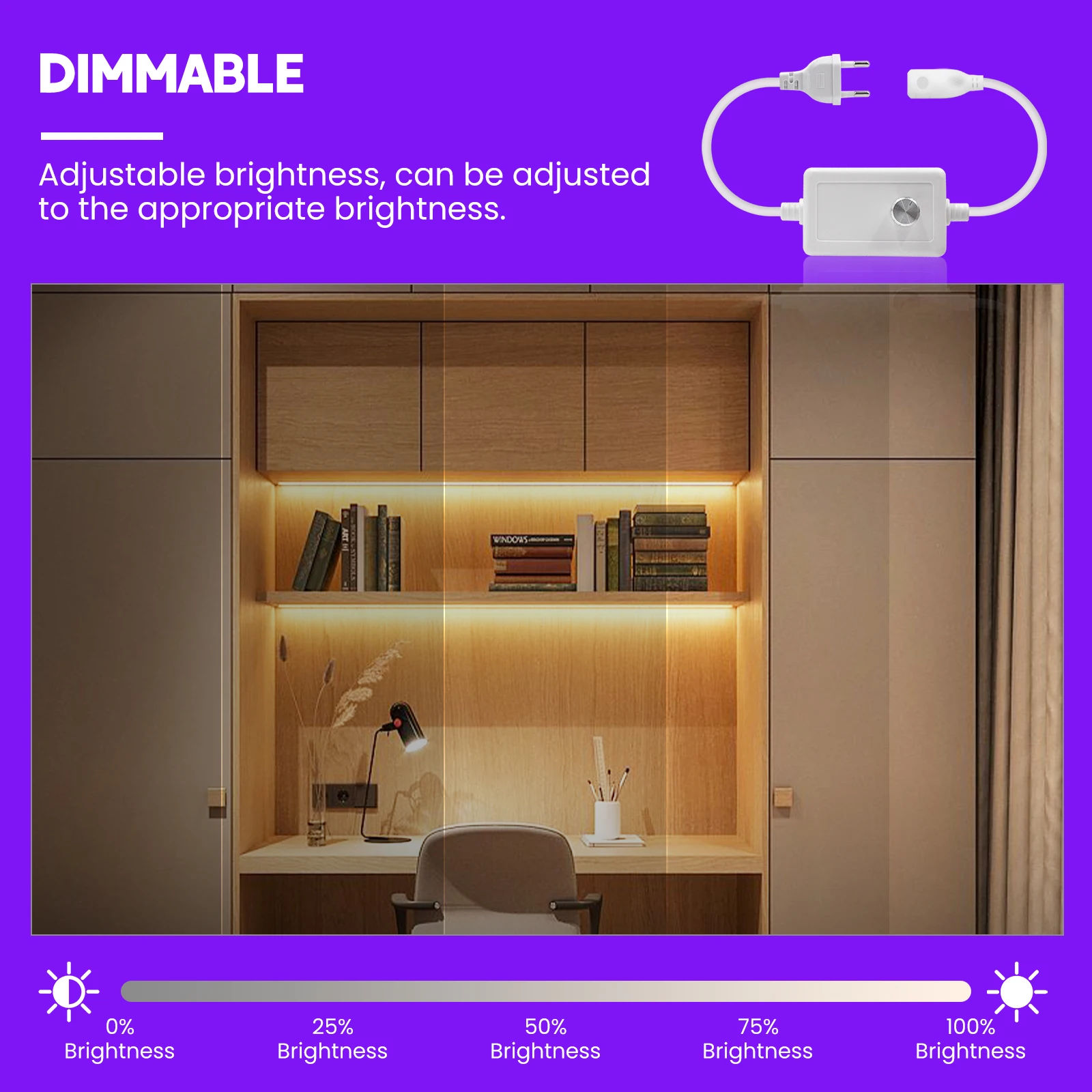 Dimmable COB LED Neon Light Strip 288LEDs/m 220V EU Plug High Density CRI RA90 COB Outdoor Garden LED Tape For Kitchen Lighting