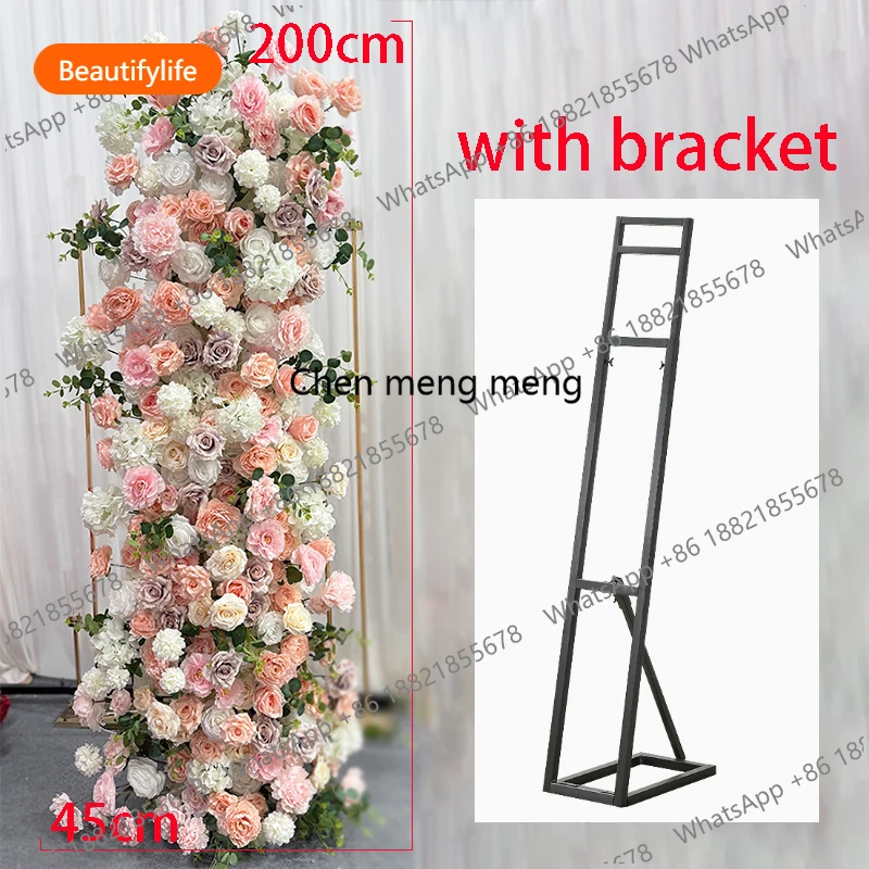 

Luxuy Pink White Rose hydrangea Flower Row Wedding Backdrop Arch Flowers Ball Flower Floral Row Party Event Welcome Sign Props A