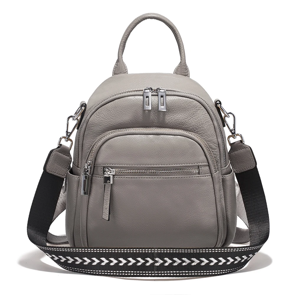 Zency Fashion Genuine Leather Small Backpack Knapsack Multi 