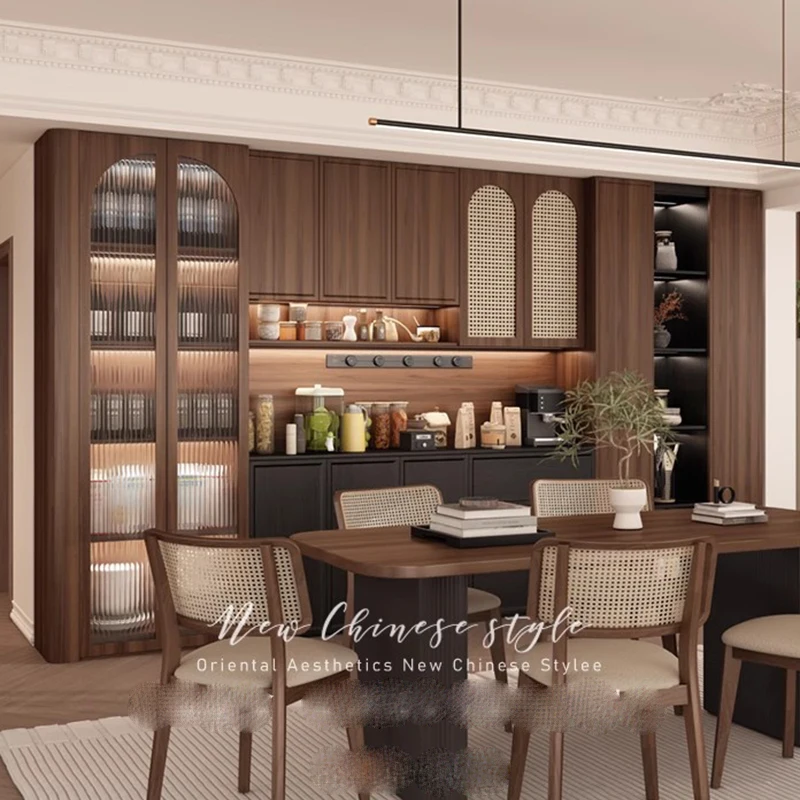 Shelves Storage Wine Cabinet Restaurant Luxury Whiskey Bar Cabinet Decoration Wood Partitions Armadi Aperti Furniture For Room