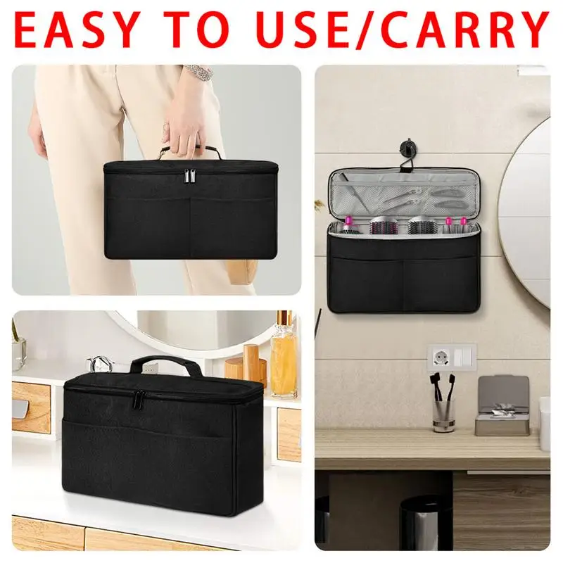 

Curling Iron Storage Bag Travel Multi-layer Storage Case Carrying Case Hair Accessories Waterproof Organizer Bag With Hook For