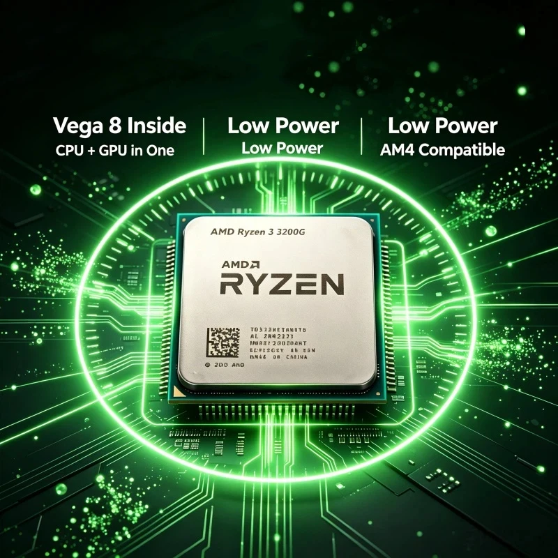AM4 Platform Upgrade CPU R3 3200G 3.6GHz Quad Core 4 Thread APU Low Heat Without Extra Discrete Graphics Card
