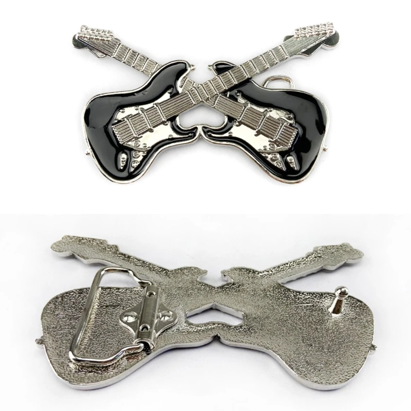 Vintage Guitar Shape Metal Belt Buckle Acoustic Rock  Belt Buckle Dropshipping