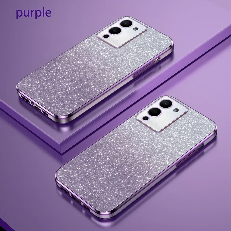 

For Infinix Note 12 G96 Case Infinix Note 12 G96 Phone Case X670 Luxury Gradient Glitter Plating Case Silicone Back Cover Funda