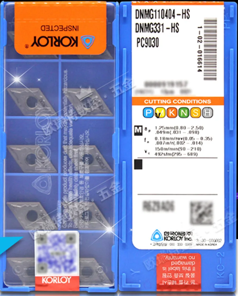 DNMG110404-HS DNMG110408-HS DNMG150404-HS DNMG150408-HS PC9030 100% original KORLOY Carbide insert
