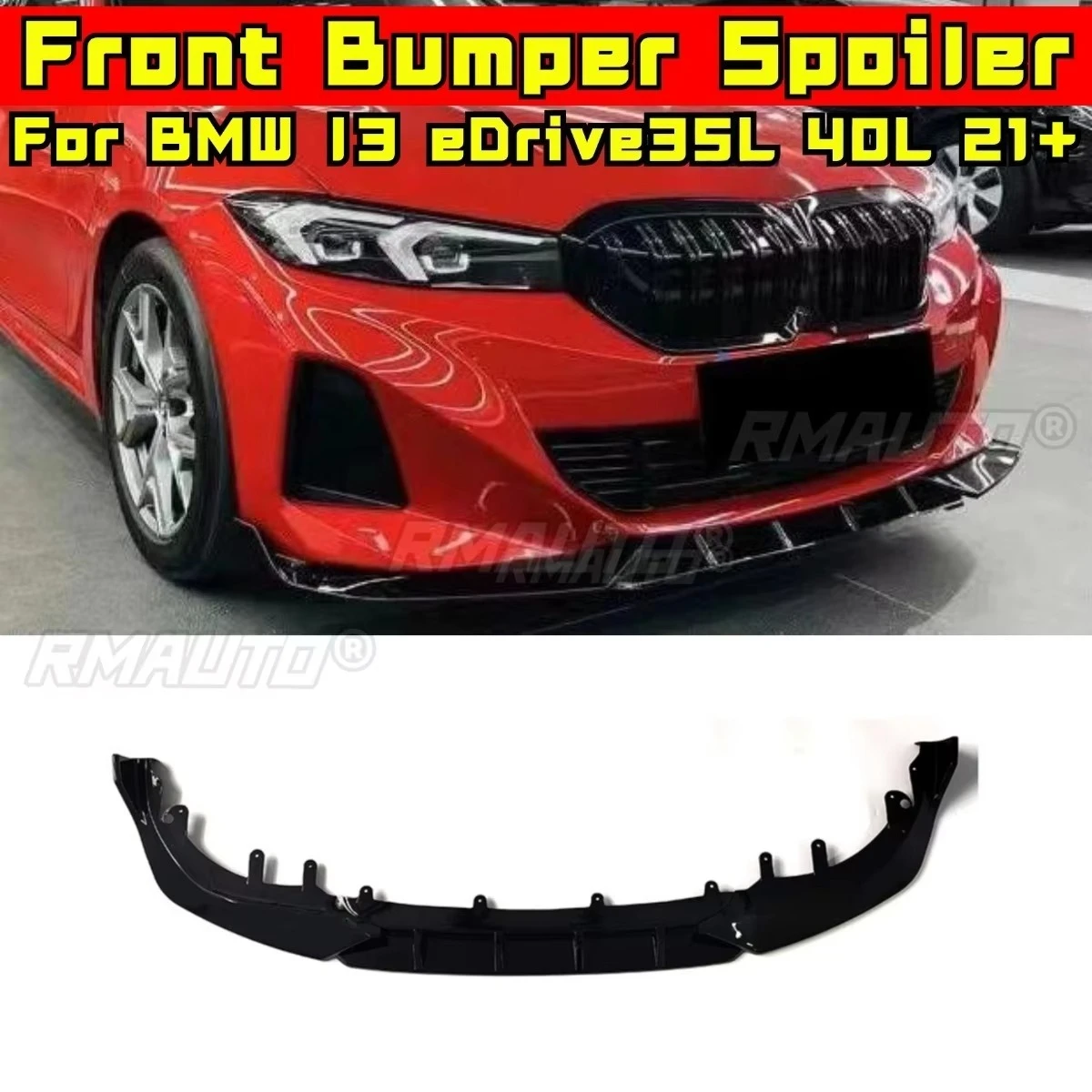 

Car Front Bumper Lip Diffuser Spoiler Glossy Black Modification Part for BMW I3 EDrive35L 40L 2021+ Car Accessories
