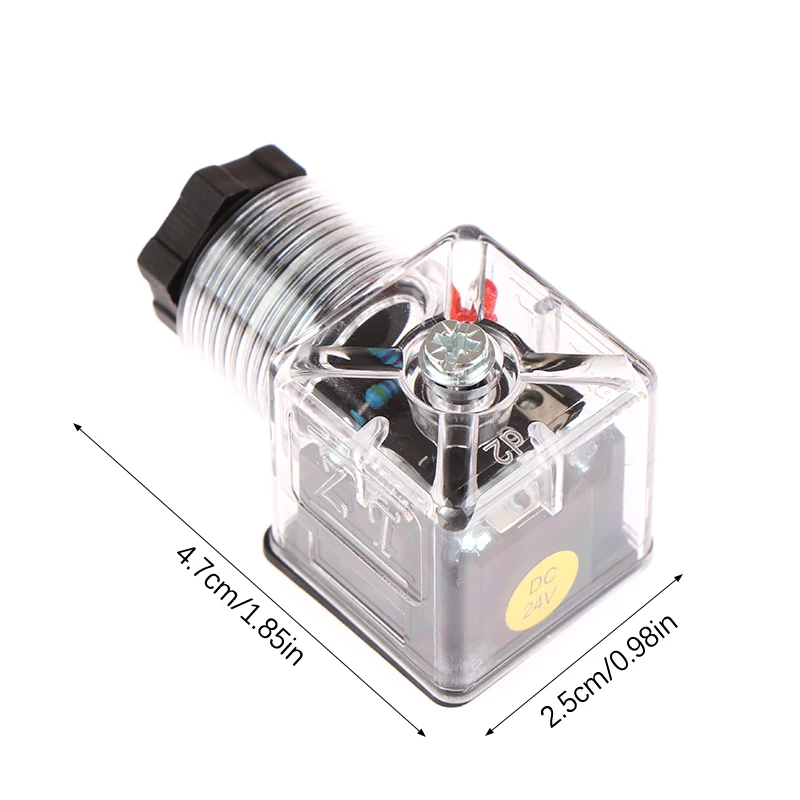 1Pcs DC24 Solenoid Coil Plug Hydraulic Valve Transparent Voltage Universal Accessories