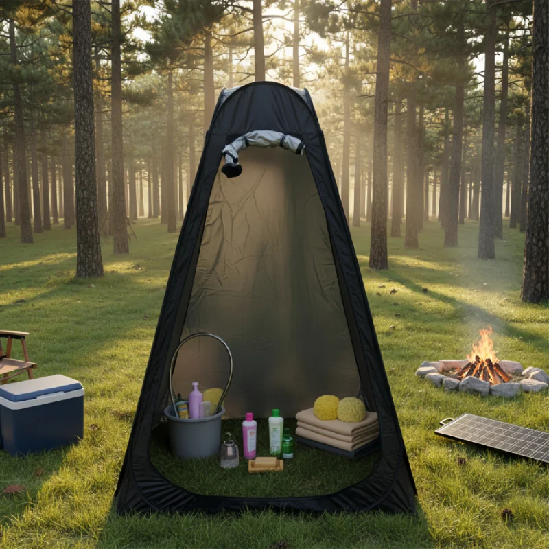 

Портативная складная палатка-душ для улицы с сумкой для хранения, простая в установке, для пляжа и кемпинга - идеально подходит для использования на открытом воздухе