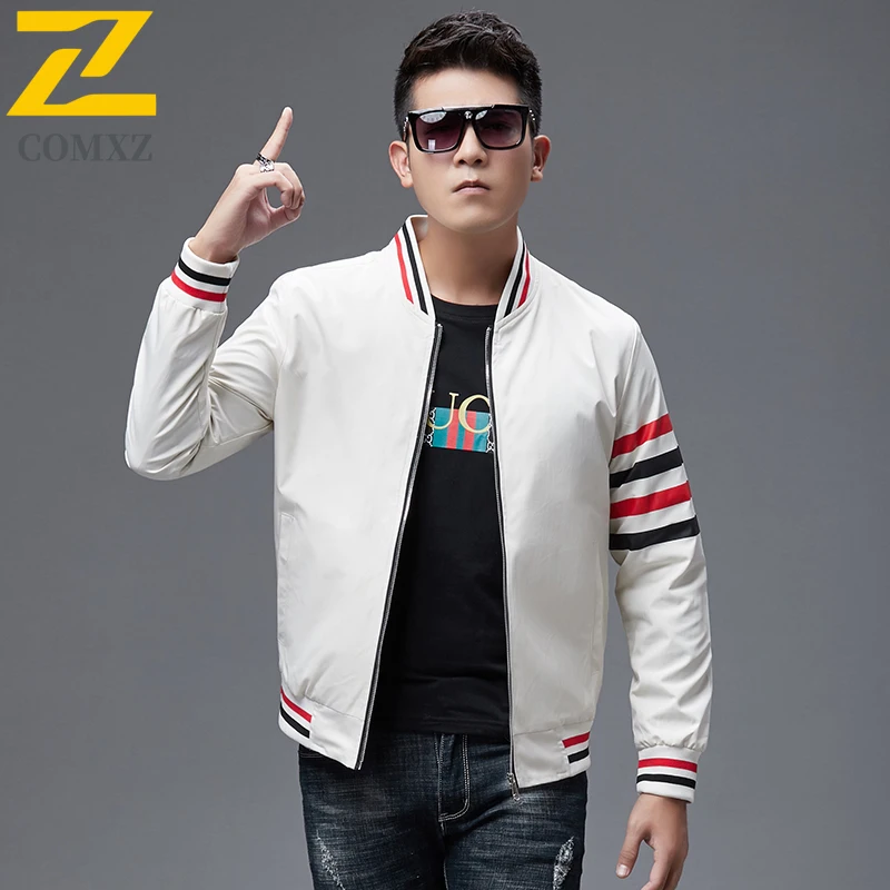 

Trendy Men Jacket Baseball Collar Lightweight Casual Short Motorcycle Jacket Riding Outdoor Travel Work Daily Wear Windbreaker