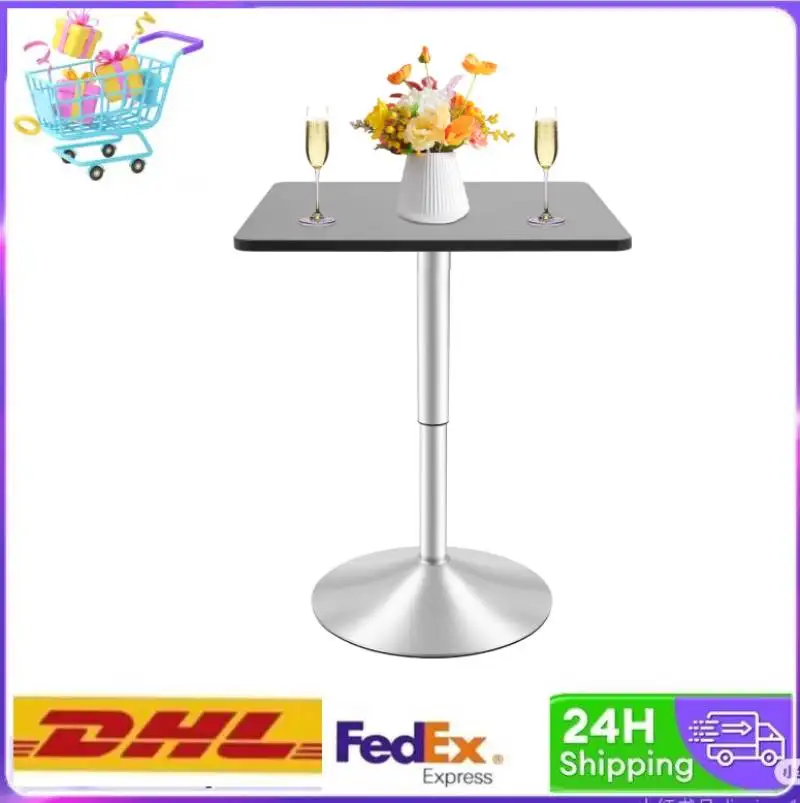 Quadratischer Stehtisch für Pub, Getränke, Café, moderner Tisch, höhenverstellbar, 360° ° drehbare hohe Cocktailtische, Bistrotisch, Lager 330,69 Pfund