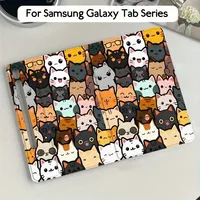 Flor de gato de dibujos animados para Samsung Galaxy Tab S9 S10 S6 S7 S8 FE Plus Lite pulgadas funda plegable para tableta