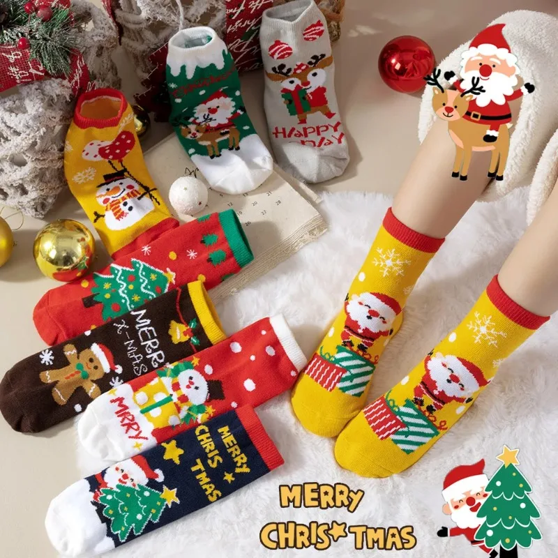 4 Pairs of Christmas Socks, Cute cartoon Christmas Socks for Boys and Girls