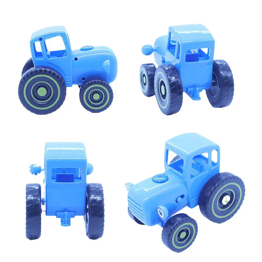 Mini Blue Tractor Car Toy With Music Educational Models For Children Birthday Gifts A8o6