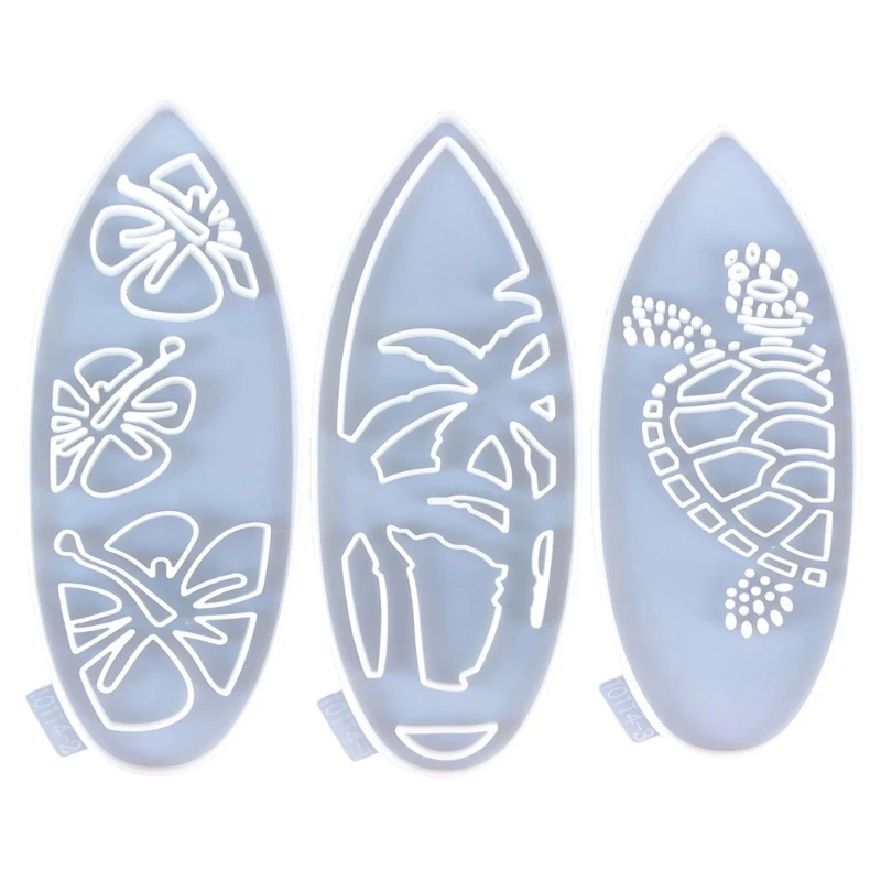 Set of 3 Epoxy Resin Mold Hollow Surfboard Wall Decorations Mould Practical Ornament Silicone Molds for Art Classes