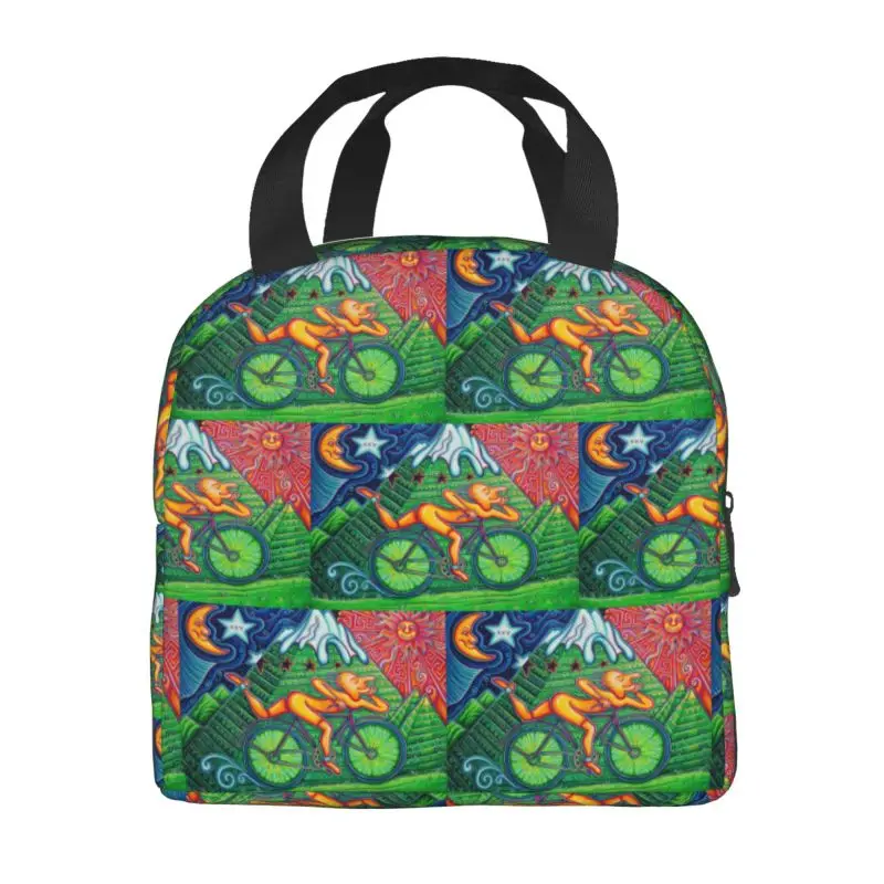 Albert Hoffman LSD Bicycle Day Insulated Lunch Bags for Work School Acid Blotter Party Portable Thermal Cooler Lunch Box