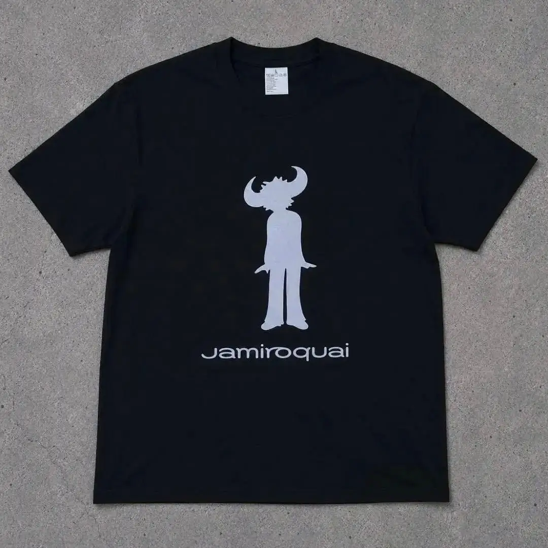 Jamiroquai Buffalo Hat Silhouette Logo Print T-Shirt Unisex Locker Geschnittenes Oversized Harajuku Streetwear Baumwoll-Sommer-Grafik-T-Shirt – Detail 3