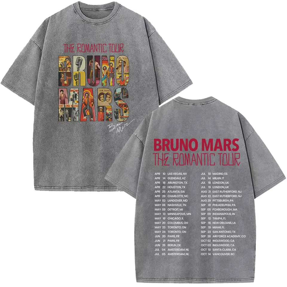 ブルーノ・マーズ ザ・ロマンティック・ツアー 2026 プリント Tシャツ