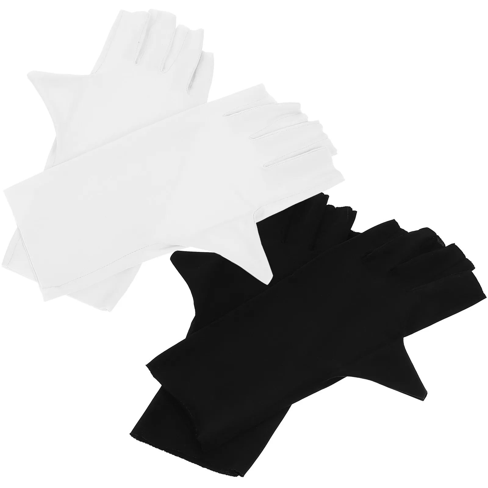 

2 пары перчаток с защитой от ультрафиолета для маникюра и нейл-арта, без пальцев, для использования в салонах, для активного отдыха, путешествий, рыбалки, походов, вождения