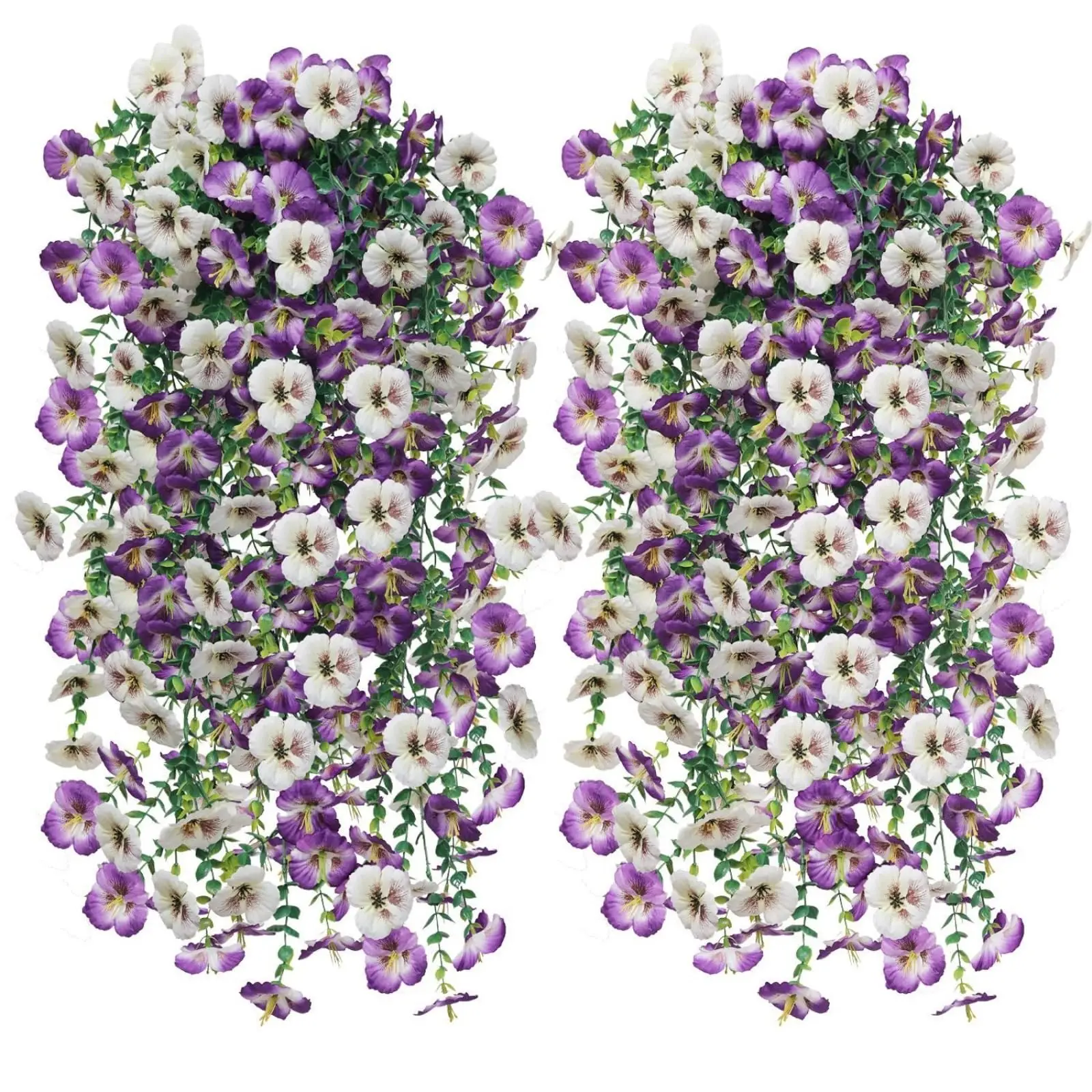 1/2 Peças de Flores Artificiais Violeta em Trepadeira 75cm, Planta Artificial Pendente para Parede, Decoração para Casa, Quarto, Jardim Externo, Casamento, Cesta de Flores