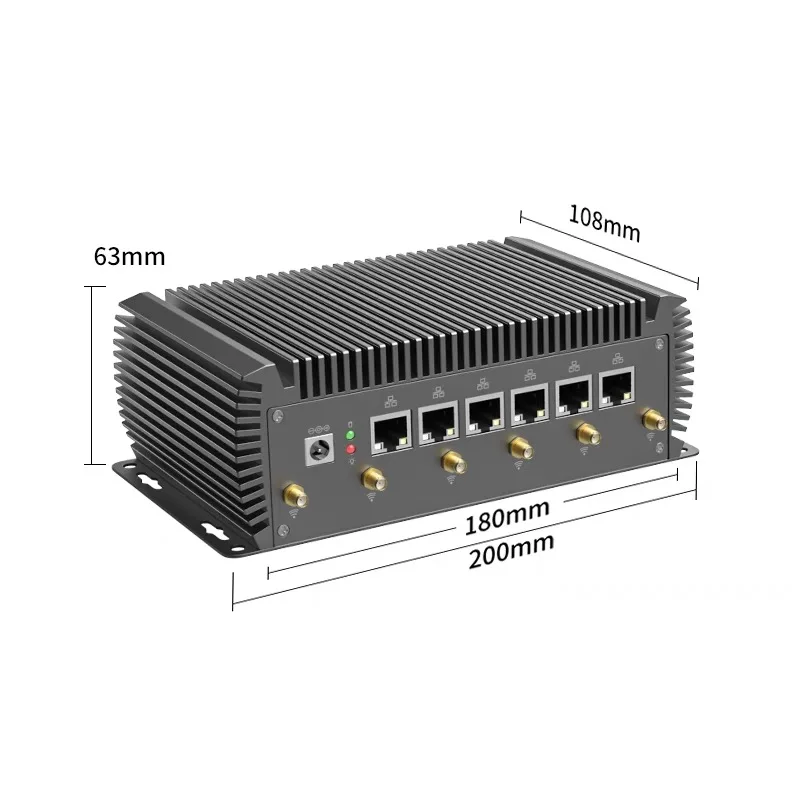 Computer incorporato industriale senza ventola Intel Core i3-8145U 6x I225V Ethernet Mini Soft Routing Ubuntu Win10 Mini PC host LTE 4G