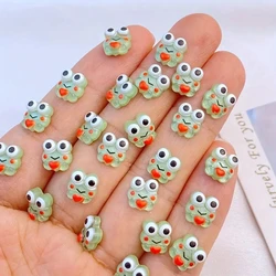 20pcs/10pcs 3D Kawaii Frog Nail Art Charms Resin Cartoon Green Frog Nail Decorations Rhinestones DIY Press on Nails Accessories