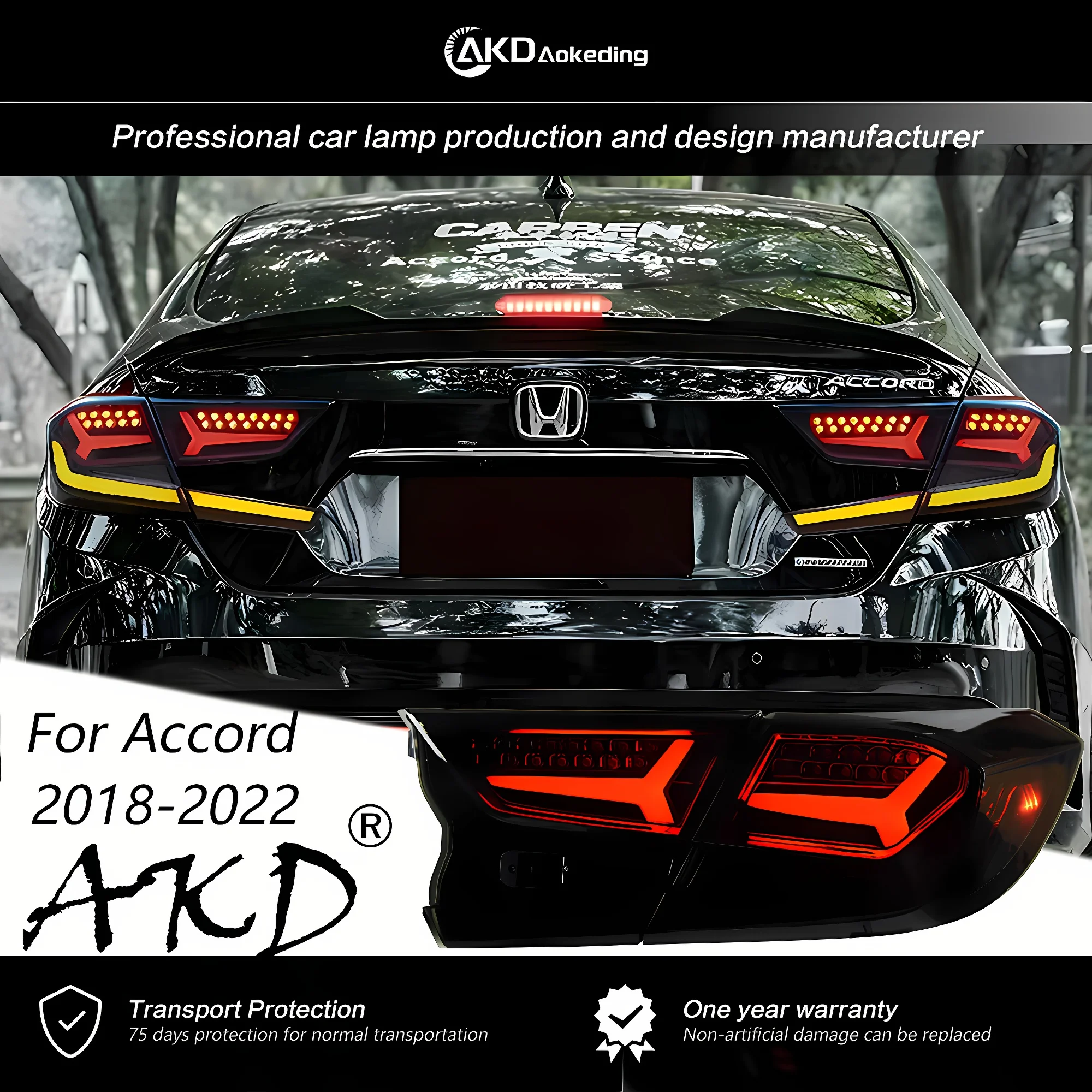 

AKD Tail Lamp For Honda Accord G10 LED Tail Lights 2018-2021 Accord Fog Lights Day Running Light DRL Tuning Cars Accessories