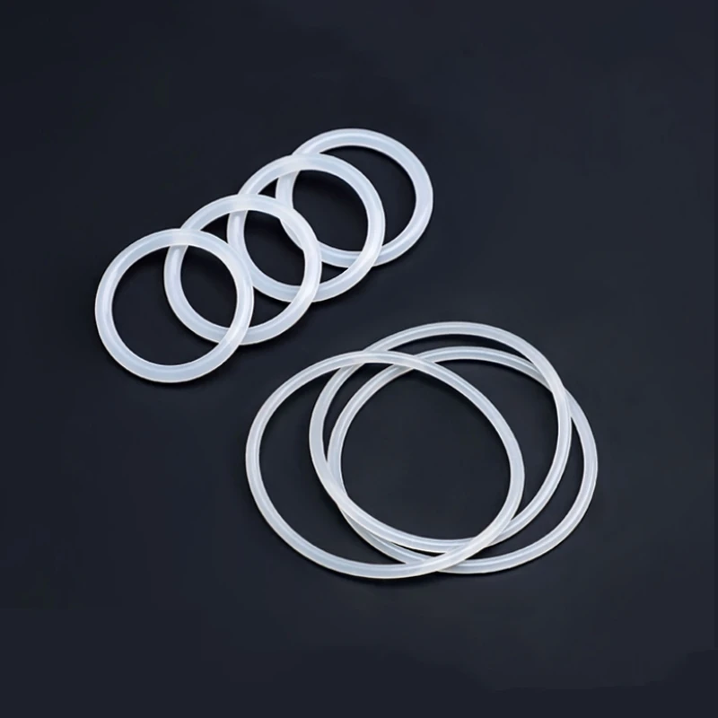 50-100pcs White VMQ O Ring Seal Gasket CS 1/1.5/2/2.4/3/3.5mm OD 3/4/5/6/7/8/10~30mm Food Grade Silicone Waterproof Washer Ring