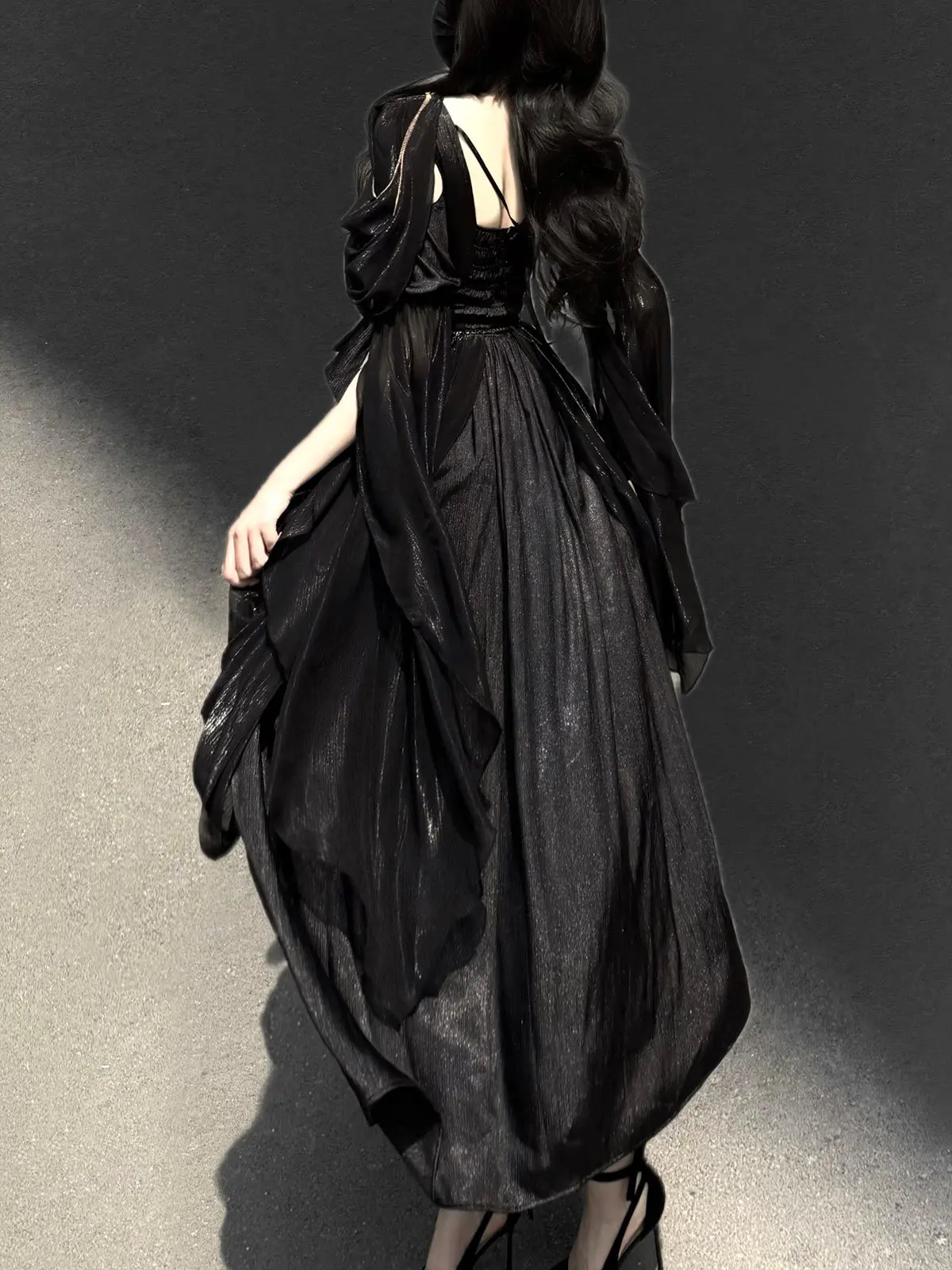 

Черное женское платье 2026 в стиле Dark Night Messenger, оригинальный греческий стилистический дизайн, национальный стиль, элементы Хань, Лолита, платье в стиле Dark Goddess