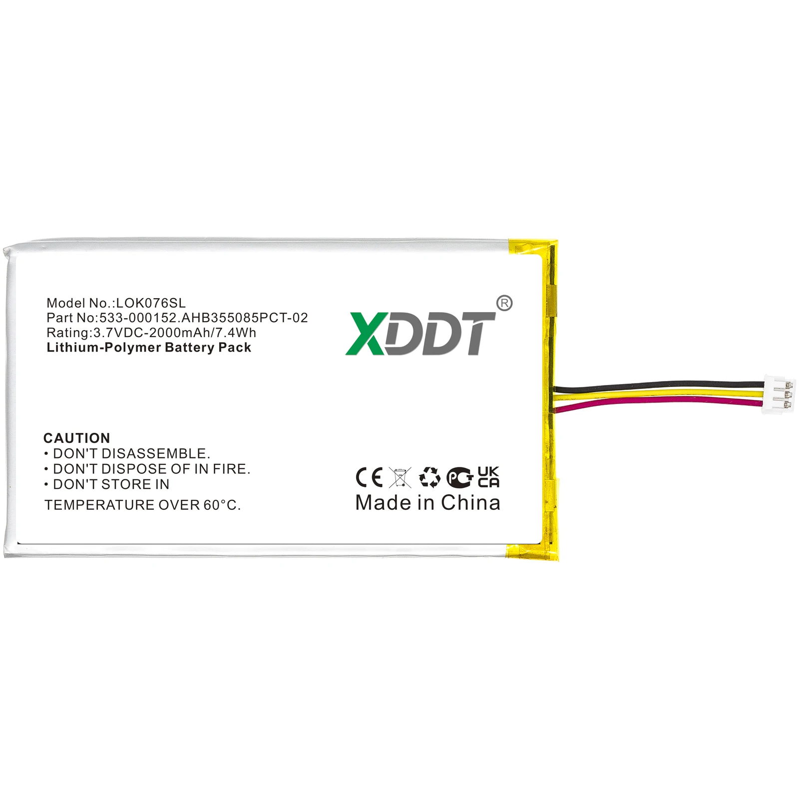 Keyboard Mouse Battery For Logitech 533-000152 533-000204 AHB355085PCT-02 L/N: 2012 G913 TKL YR0076 G915 G915TKL 2000mAh