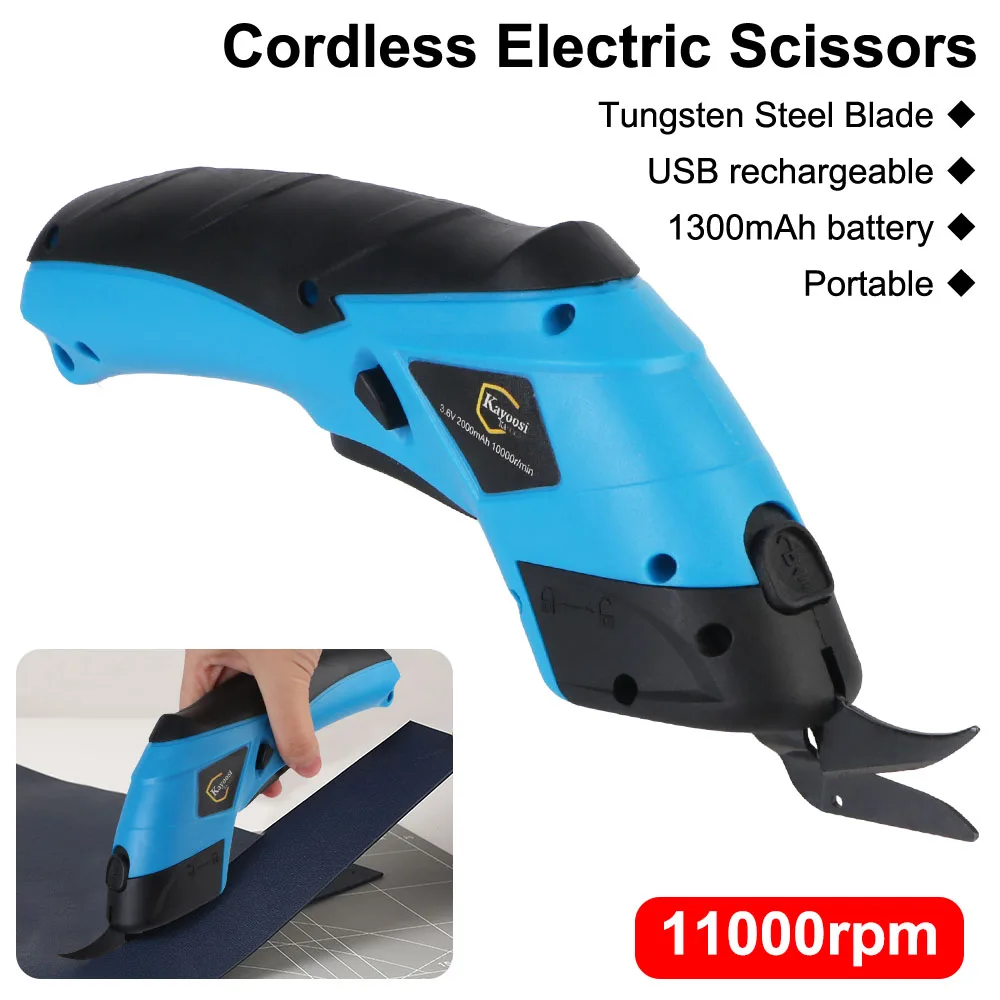 

For Home Crafts Tailor Portable 10000r/min Wireless Tungsten Steel Blade Electric Scissors Universal Fabric Sewing Cut Shear