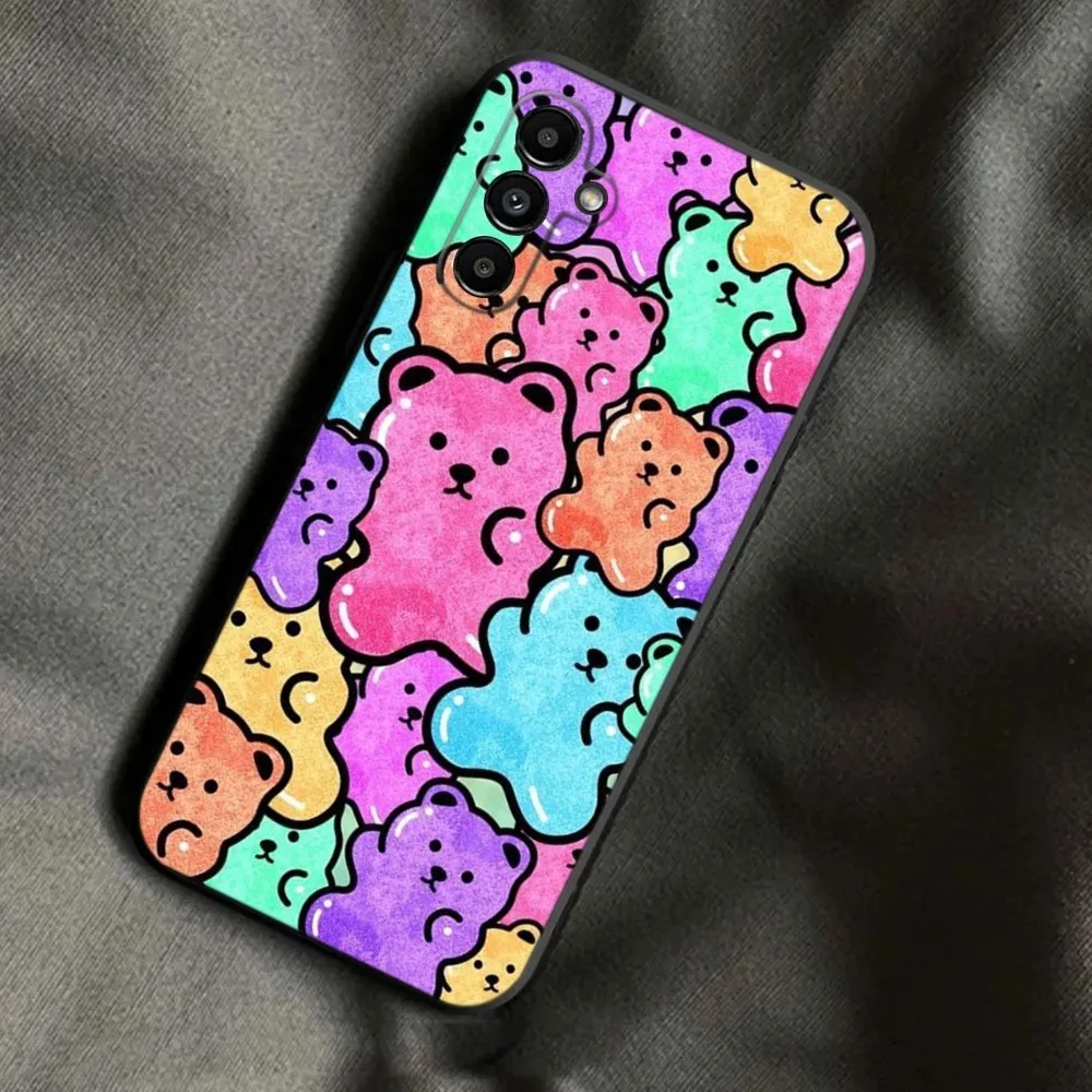 Cute G-Gummy Bear Phone Case For Samsung Galaxy A13,A21s,A22,A31,A32,A52,A53,A71,A80,A91 Soft Black Phone Cover