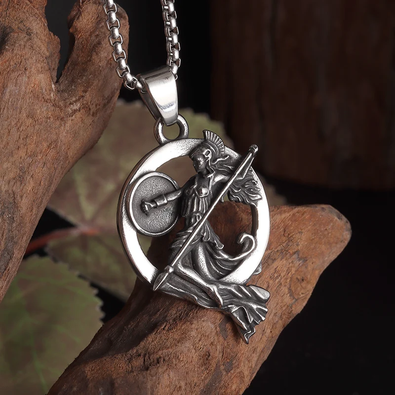 Винтажная подвеска в виде греческой богини войны, атены, римские фотообои, мужские и женские модные украшения в стиле панк, подарки