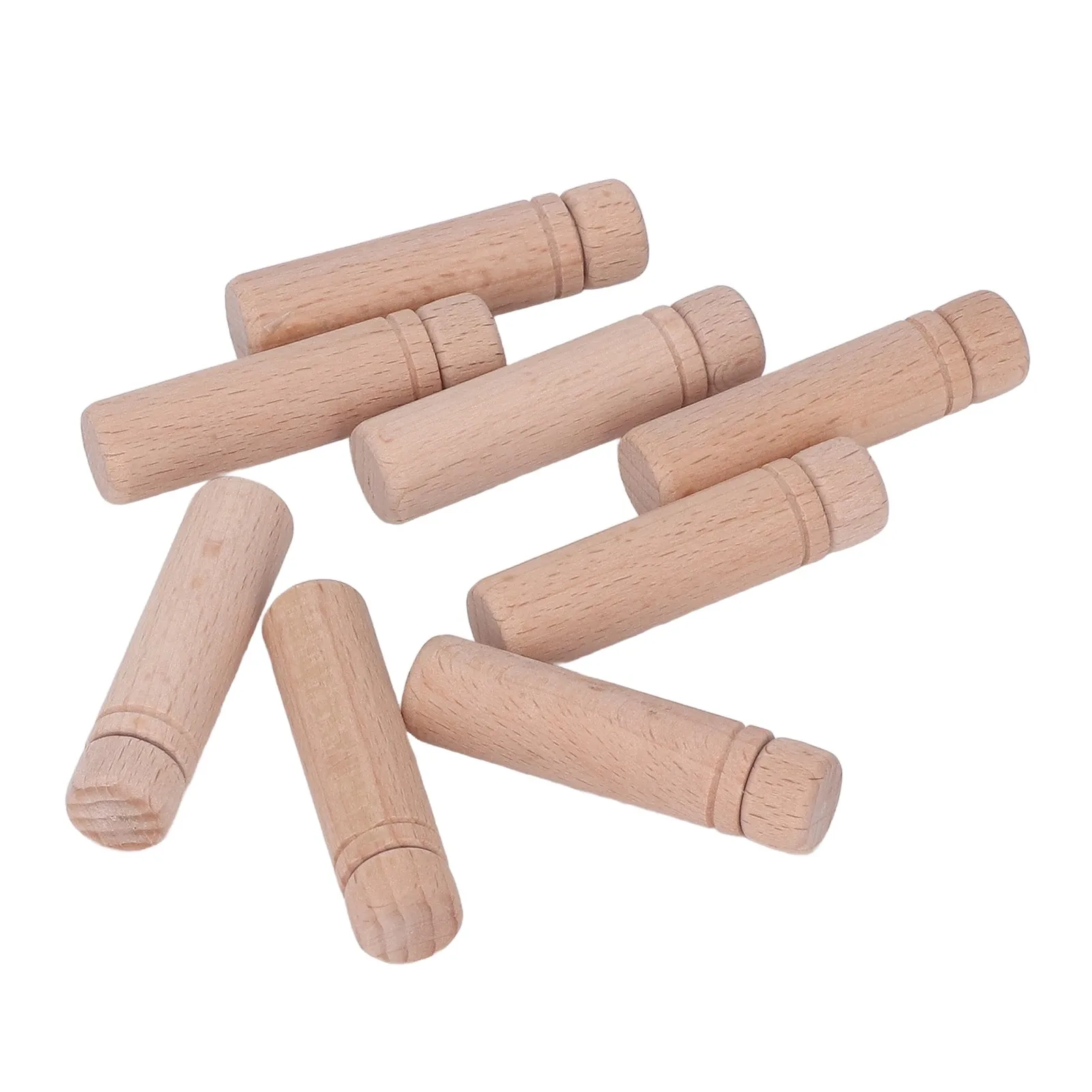 8pcs Wooden Needle Case Anti Lost Polishing Portable Sewing Needle Holder with 3 Stickers for Household