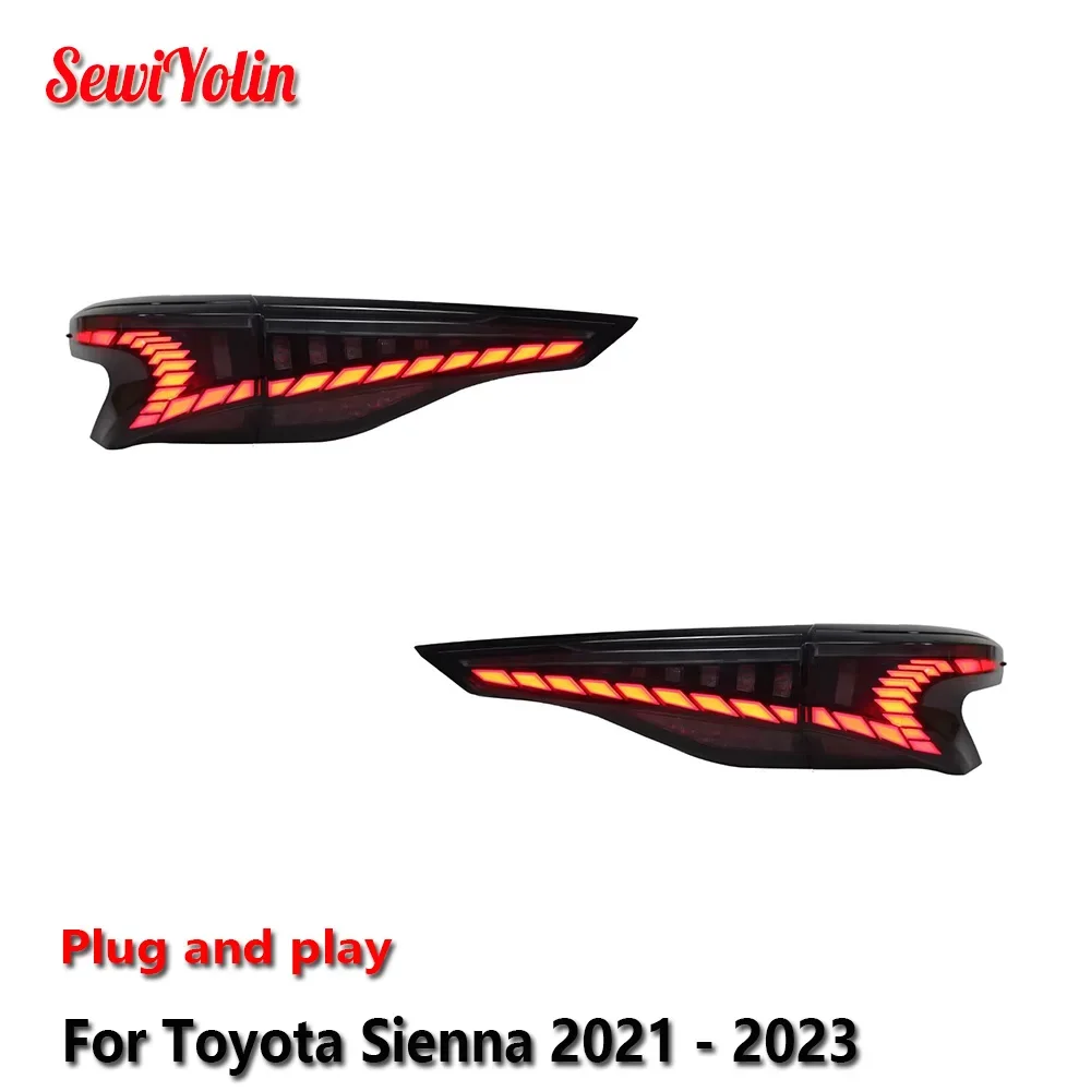 

Car LED Tail Light Accessories For Toyota Sienna 2021 - 2023 Auto Rear Fog DRL Brake Turn Signal Lamp Plug and Play