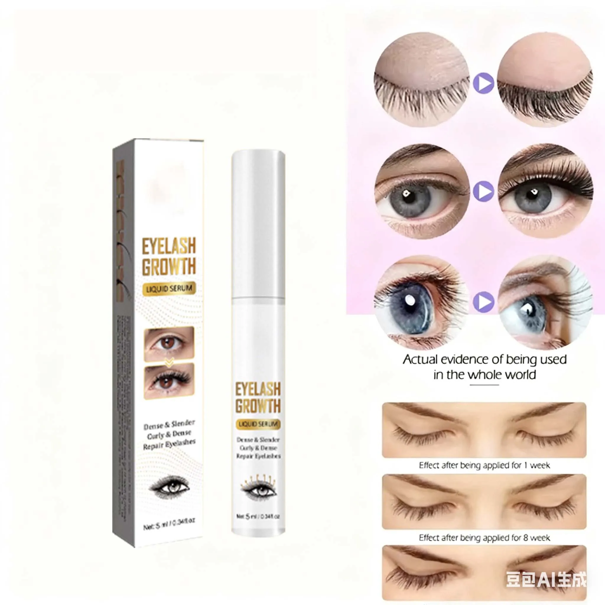 3ND Nourishing Eyelash Enhancer Serum,Eyelash Growth Serum,Natural Ingredients,Longer and Thicker Eyelashes Cosmetics