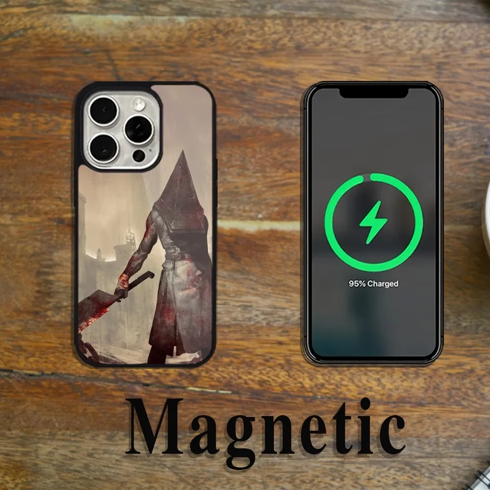 Movie R-Return To S-Silent Hill Phone Case Magsafe Magnetic For iPhone 11 12 13 14 15 Pro Max Plus Wireless Charging