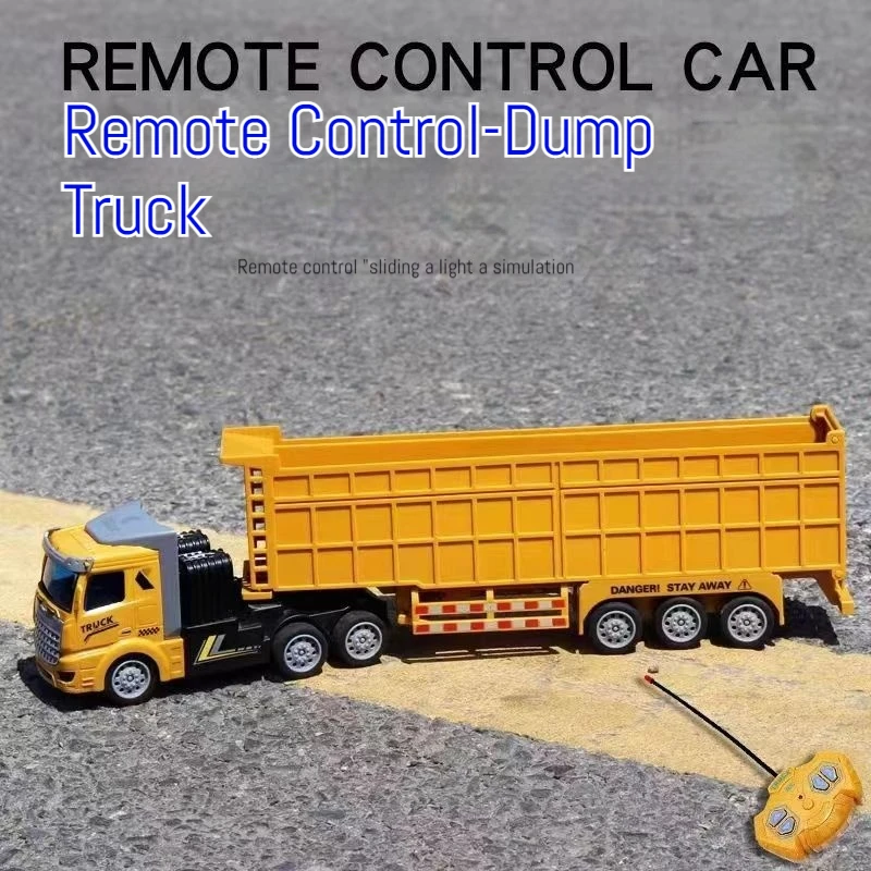 Children'S Wireless Remote Control Truck Semi-Trailer Cargo Cabinet Remote Control Electric Oil Tank Truck Trailer Dump Construc