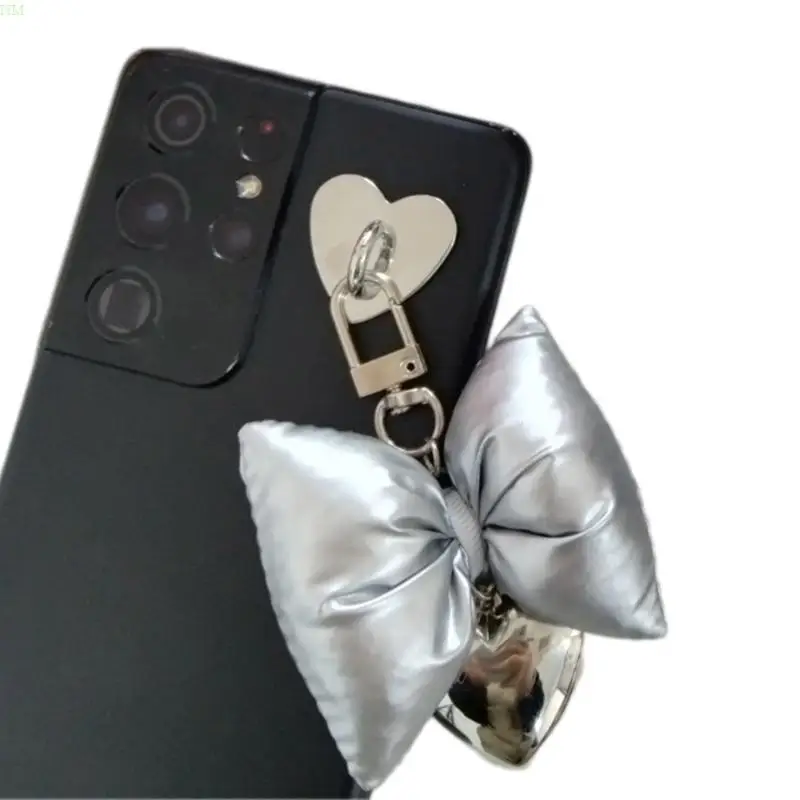 Stylish Bowknot Heart Phone Pendant Unique Bow Charm Keychain Camera Accessory NM