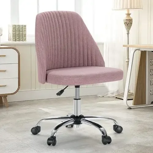 

Home Office Chair - Armless Computer Desk Chair Adjustable Cute Modern Task Rolling Chair with Lumbar Support for Make Up,Small